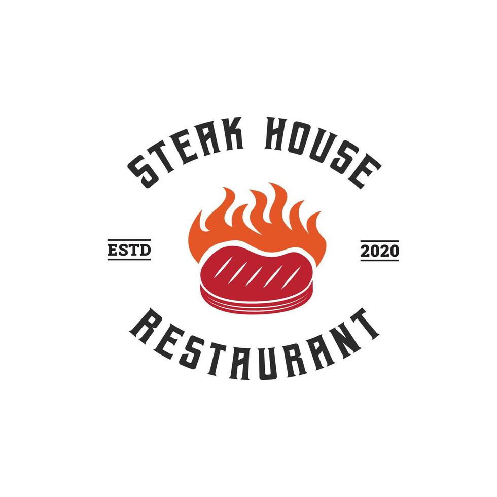 barbercue logo template, bbq and grill, steak house, bbq vector