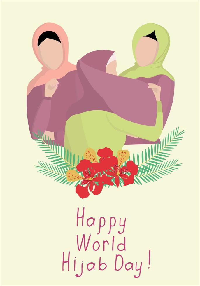 Vector illustration for design of World Hijab Day card