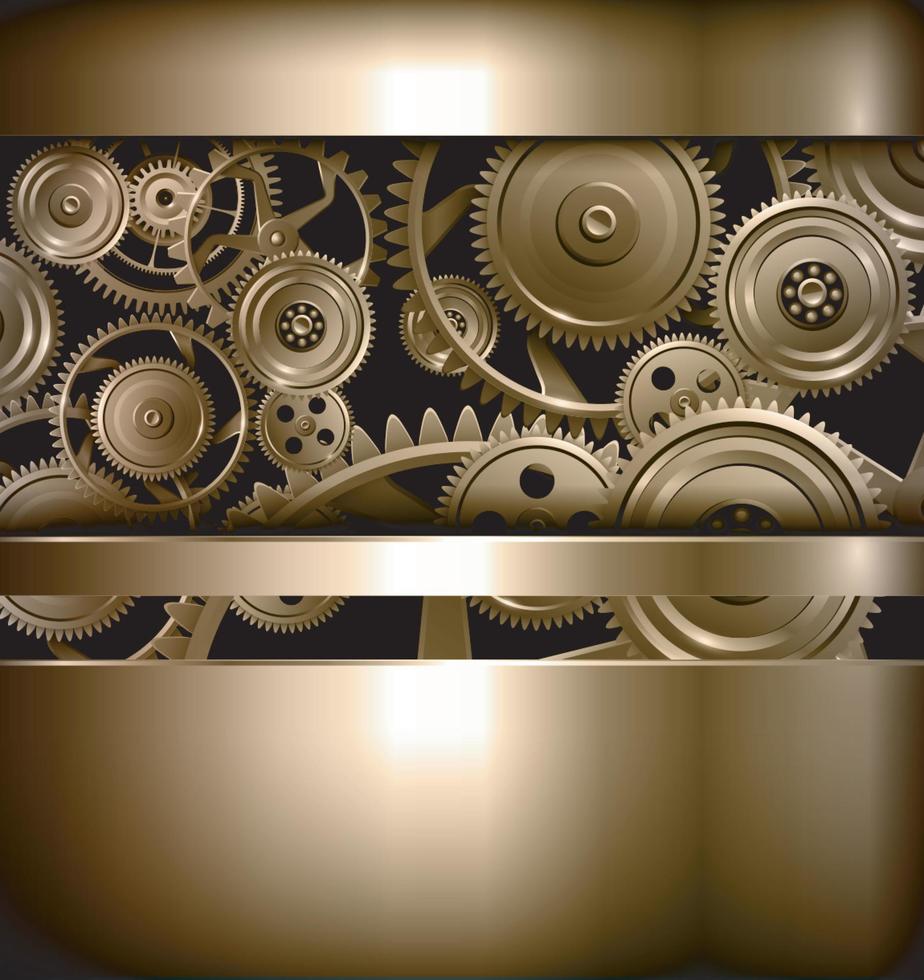 Technology background metallic gears and cogwheels. vector