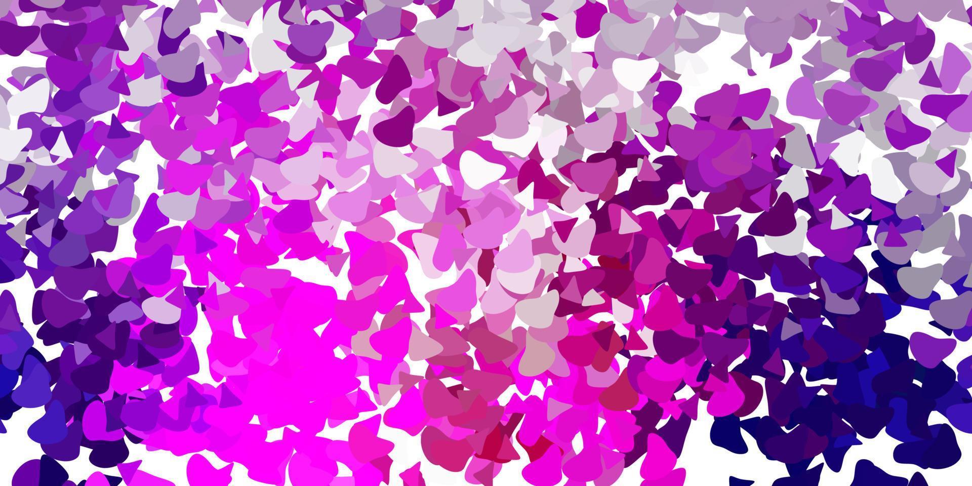 Light purple, pink vector backdrop with chaotic shapes.