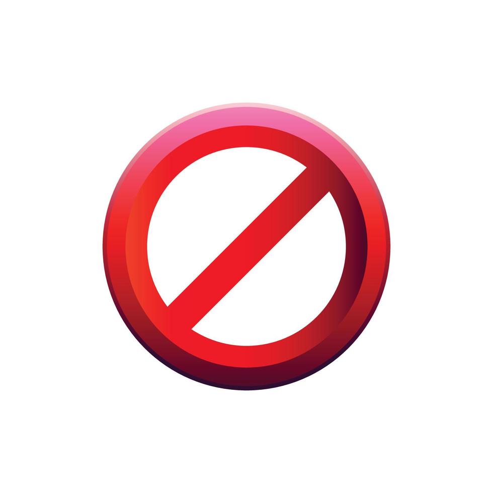 No entry icon vector design with red color.