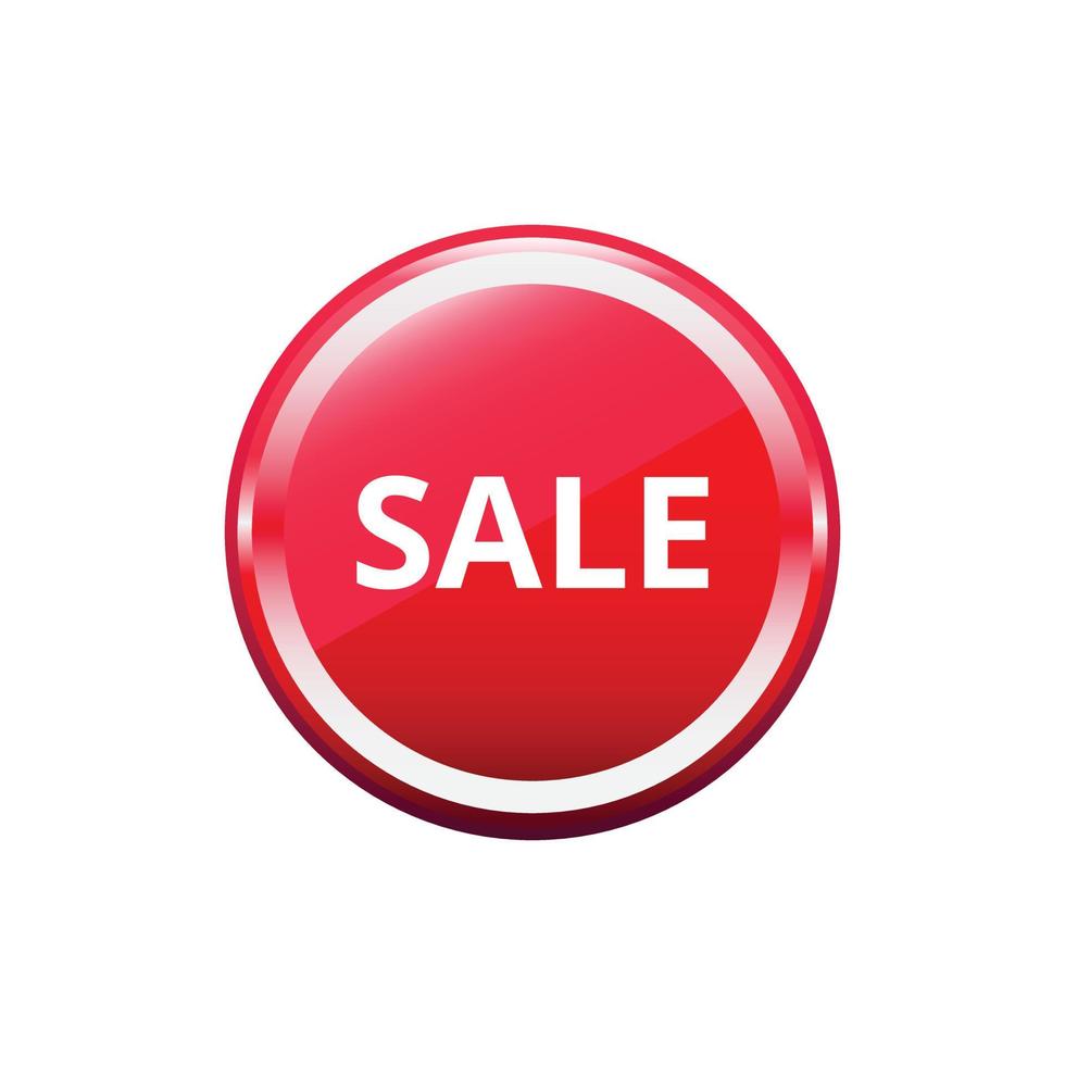 Badge of red circle sale vector design.