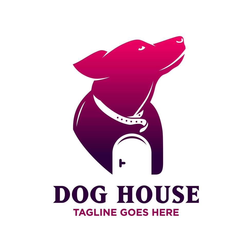 dog house logo design template vector