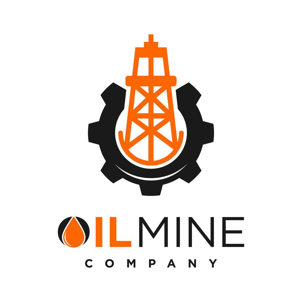 oil mine logo design your company vector