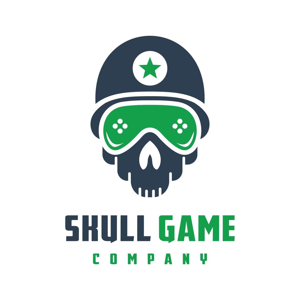 skull game logo design vector