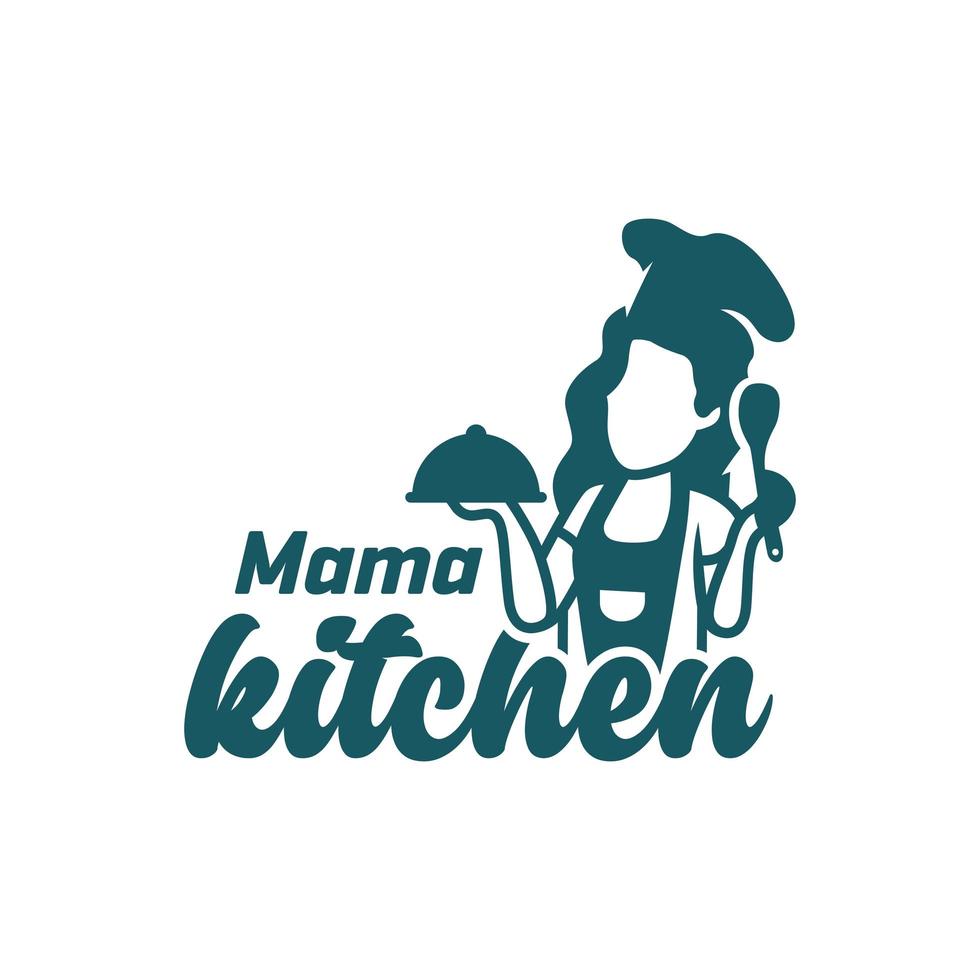 Woman cooking vector logo