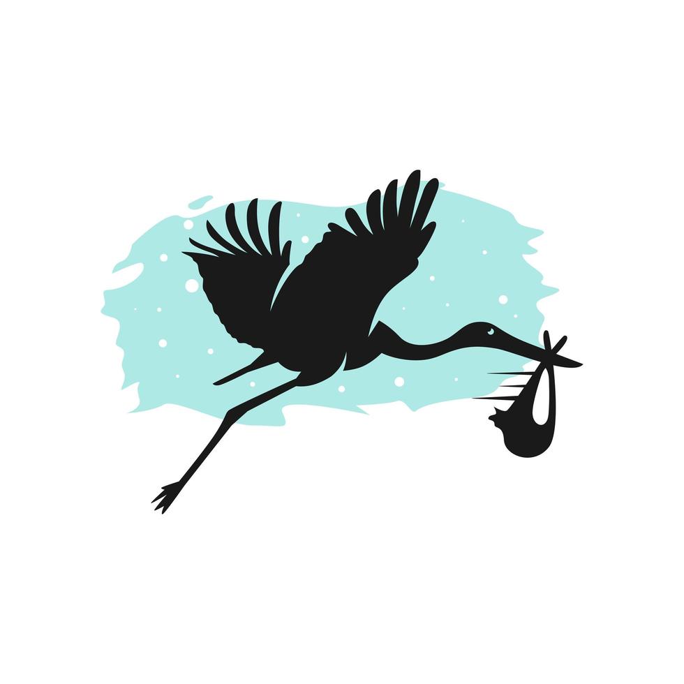 egret animal logo design vector
