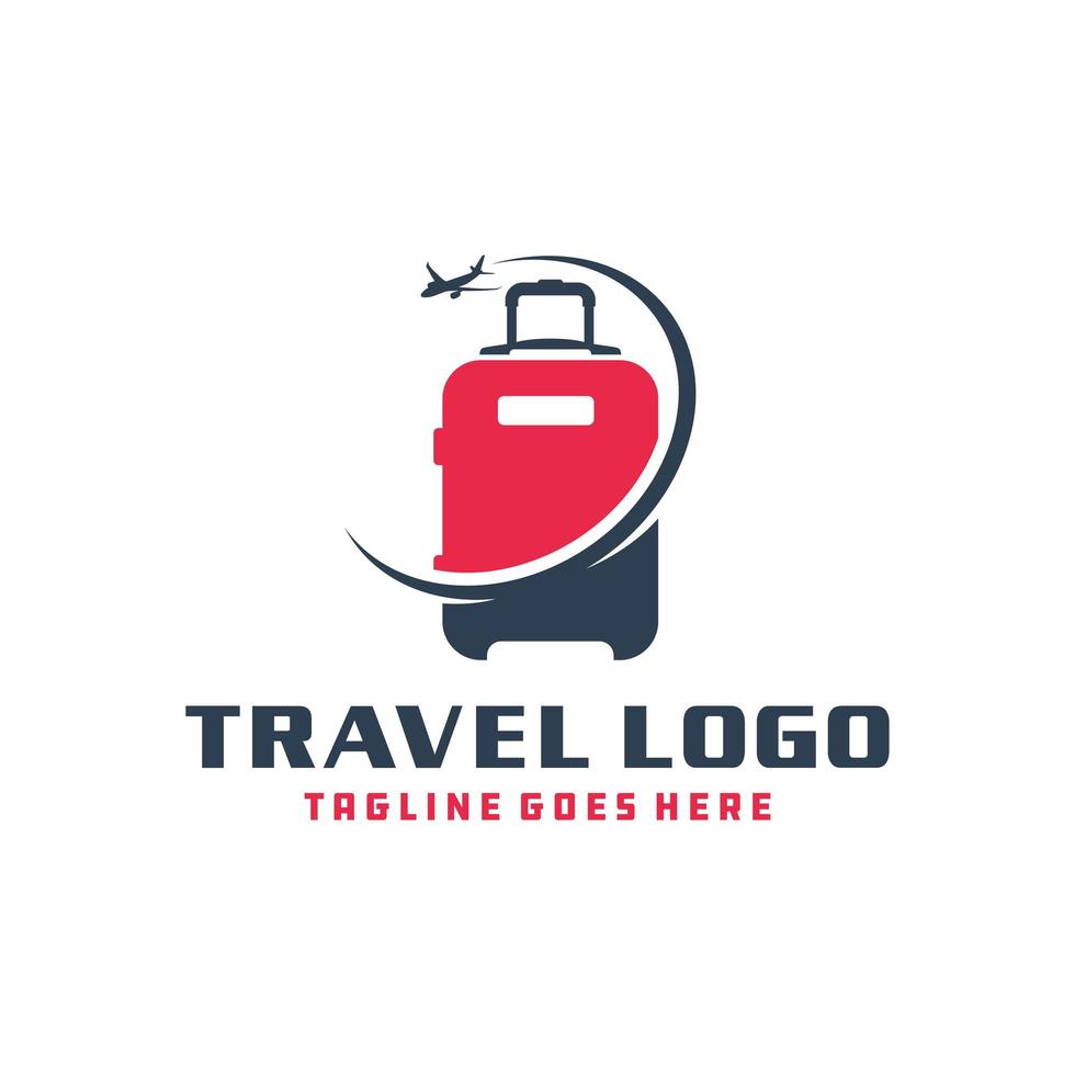 holiday travel suitcase logo vector