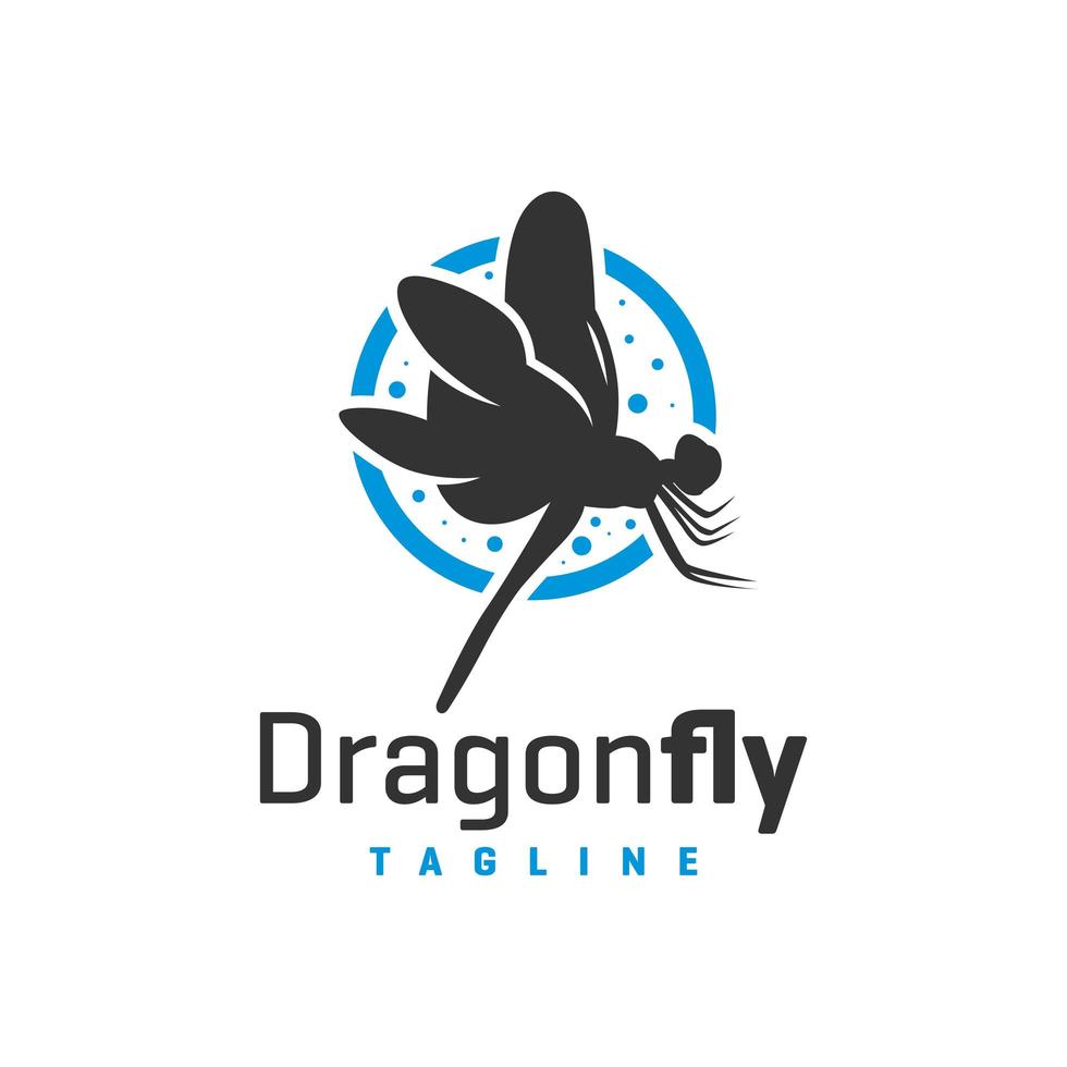 dragonfly flying animal logo vector