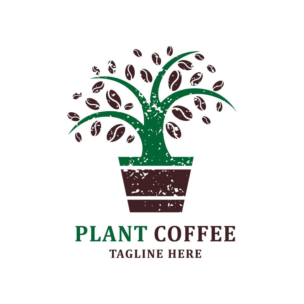 coffee plant logo design template vector