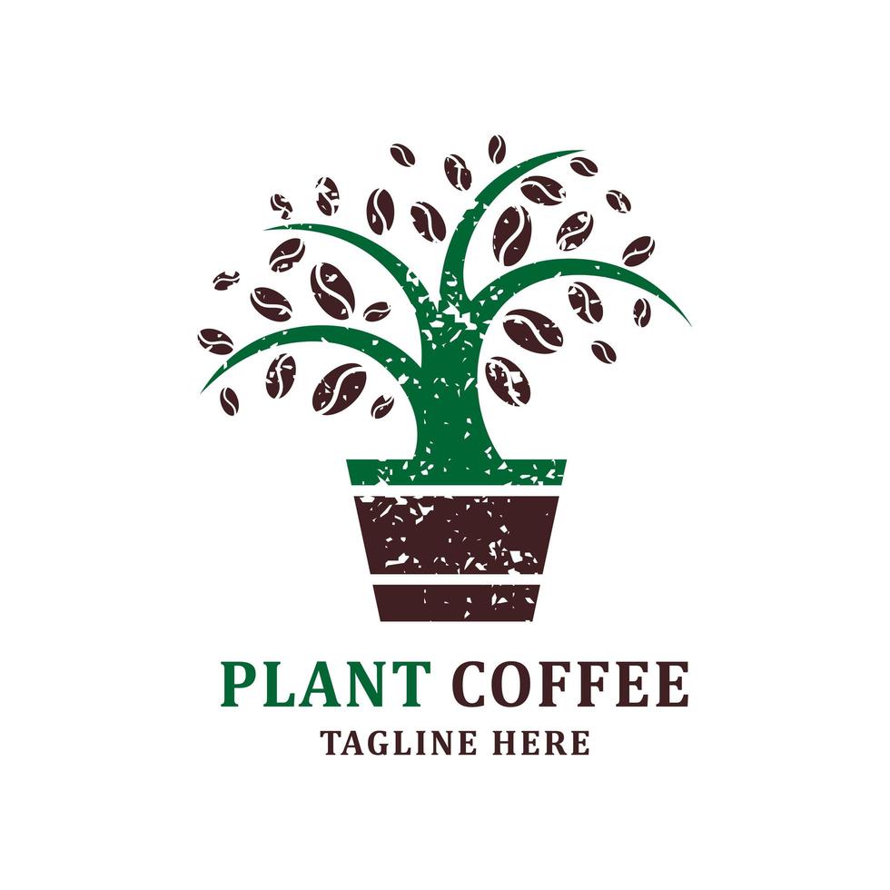 plantilla de diseño de logotipo de planta de café vector