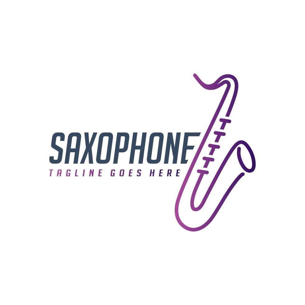 diseño de logotipo de saxofón vector