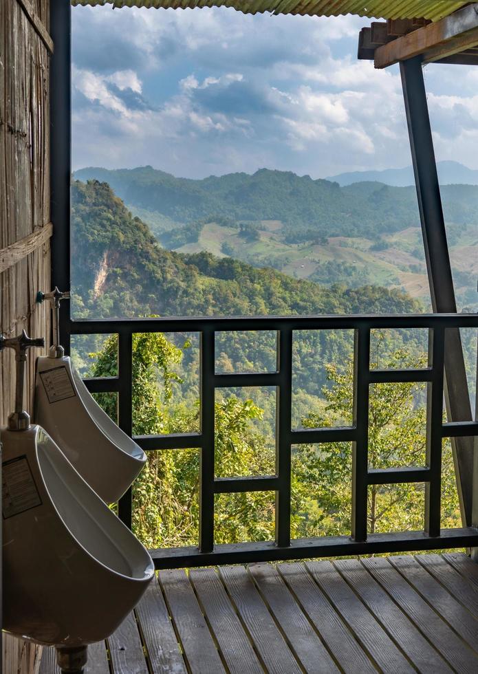 Bathroom View of Mountains from Ban Jabo Village in Northern Thailand photo