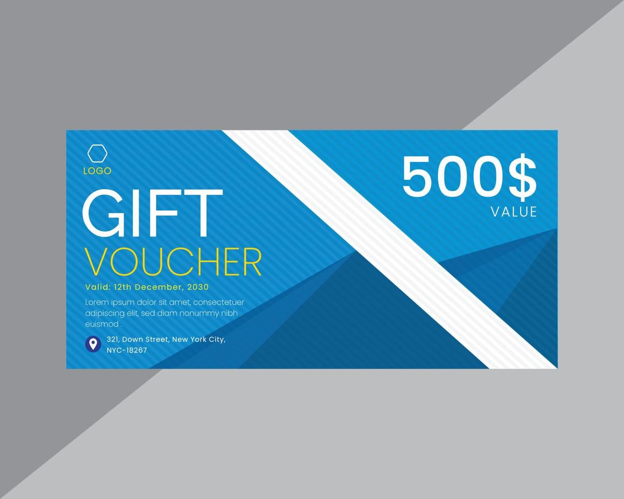 Flat design gift voucher vector