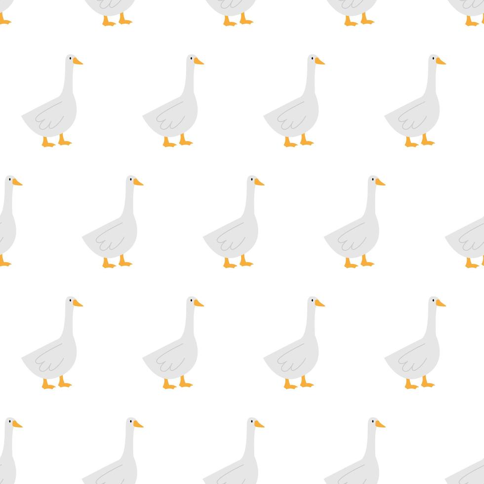 Farm bird goose seamless pattern vector