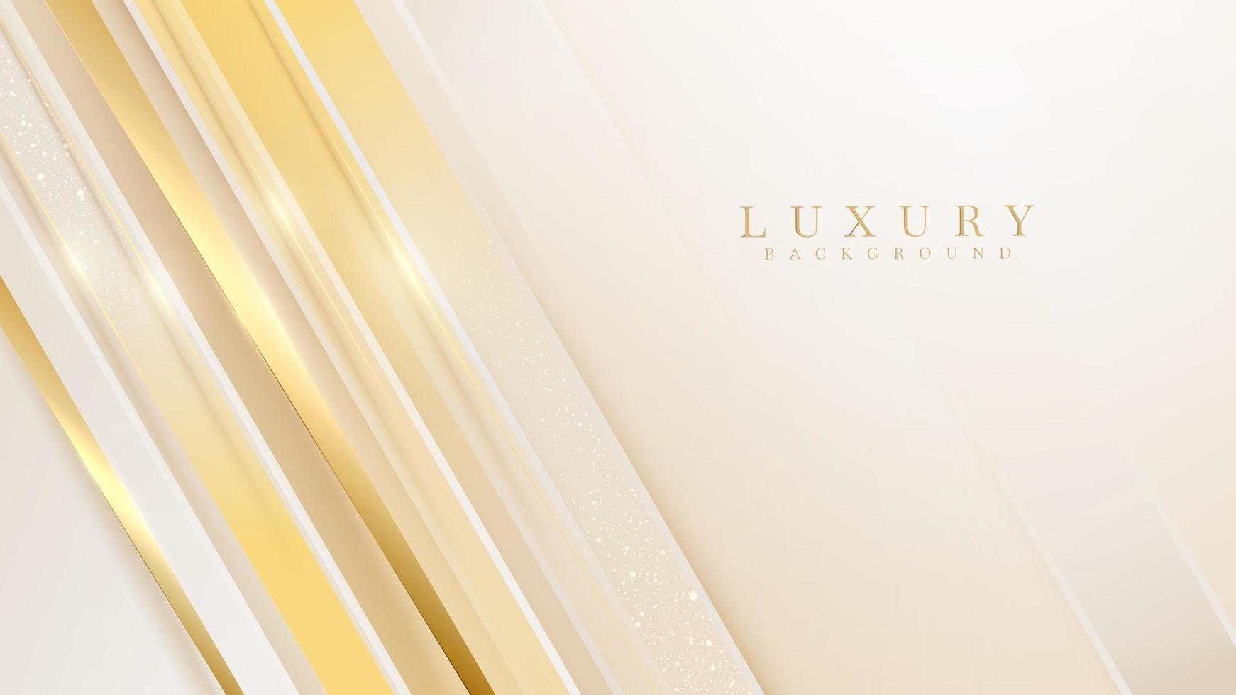 Elegant background with diagonal gold line elements and glitter light effect. vector