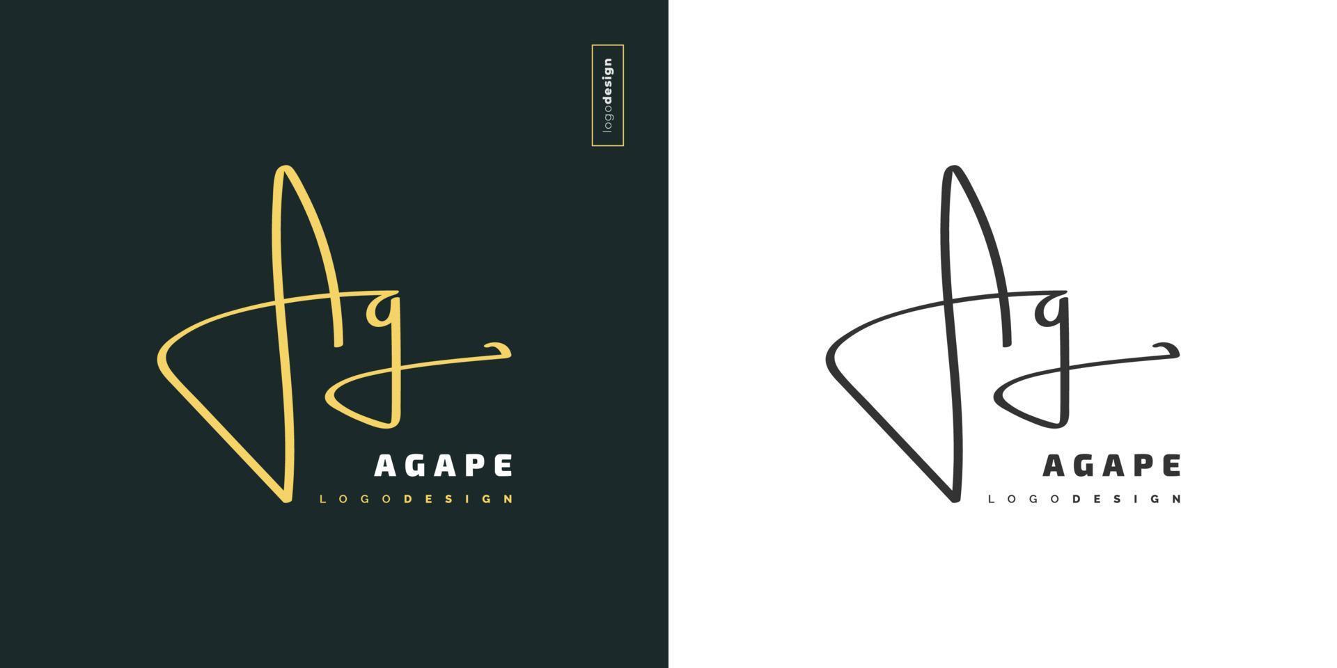 A and G Initial Logo Design with Handwriting Style. AG Signature Logo or Symbol for Business Identity vector
