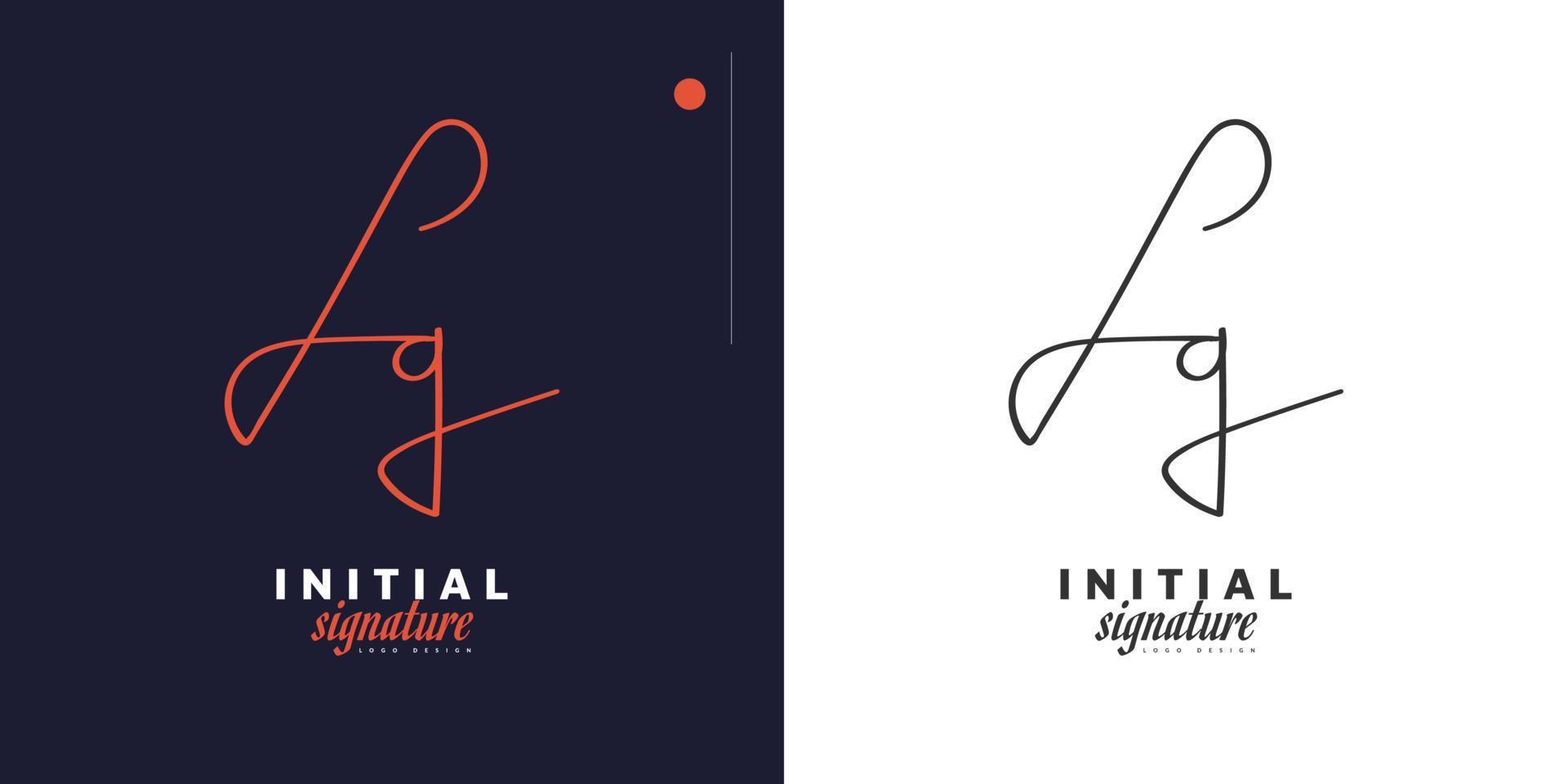 Diseño de logotipo inicial de la letra ly g con estilo de escritura a mano. logotipo o símbolo de la firma lg para boda, moda, joyería, boutique, identidad botánica, floral o empresarial vector