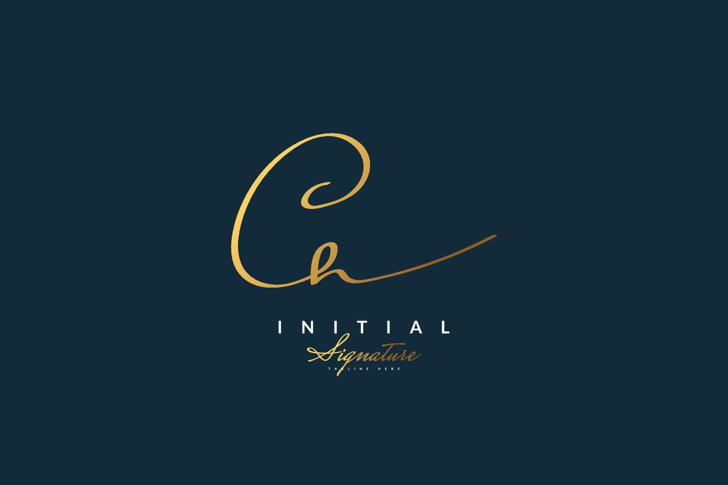 CH Initial Signature Logo or Symbol with Handwriting Style for Wedding, Fashion, Jewelry, Boutique, Botanical, Floral and Business Identity vector