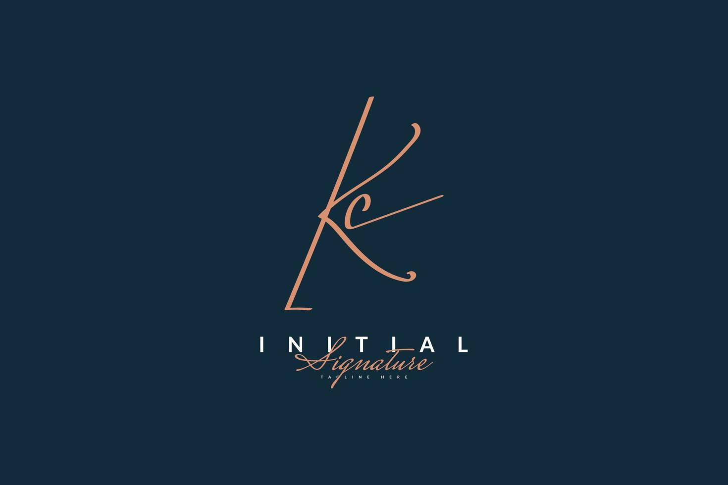 Diseño de logotipo inicial k y c con estilo de escritura a mano. Logotipo o símbolo de la firma kc para bodas, moda, joyería, boutique, identidad botánica, floral y comercial. vector
