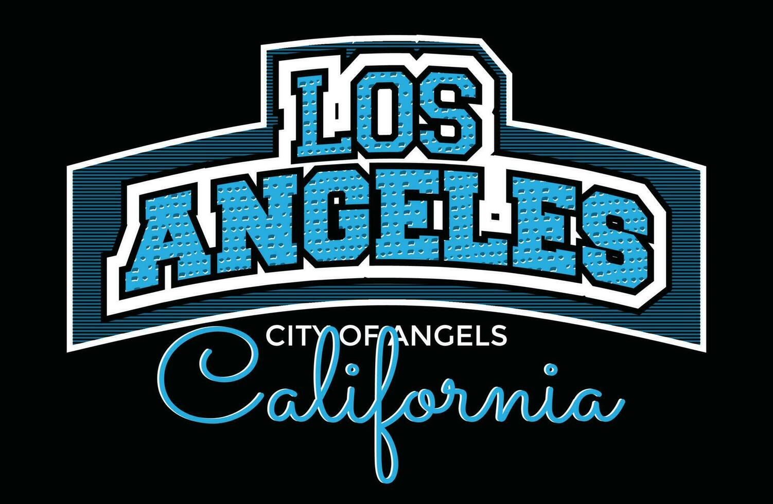 Los Angeles Lettering hands typography graphic design in vector illustration.