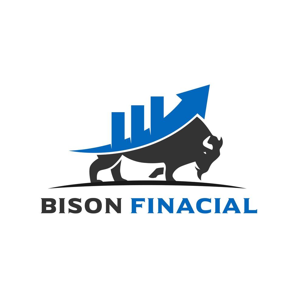 bison financial logo design template vector