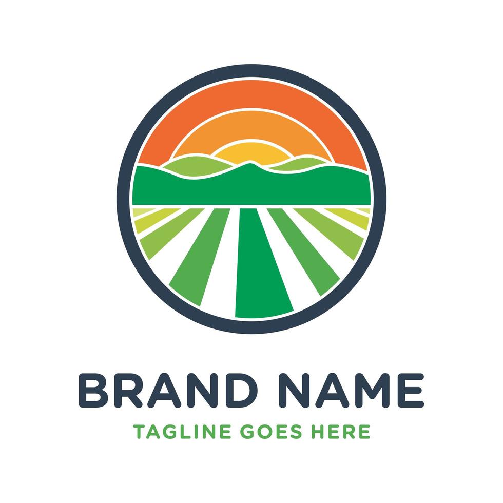 Farm Hill Circle Logo Design vector