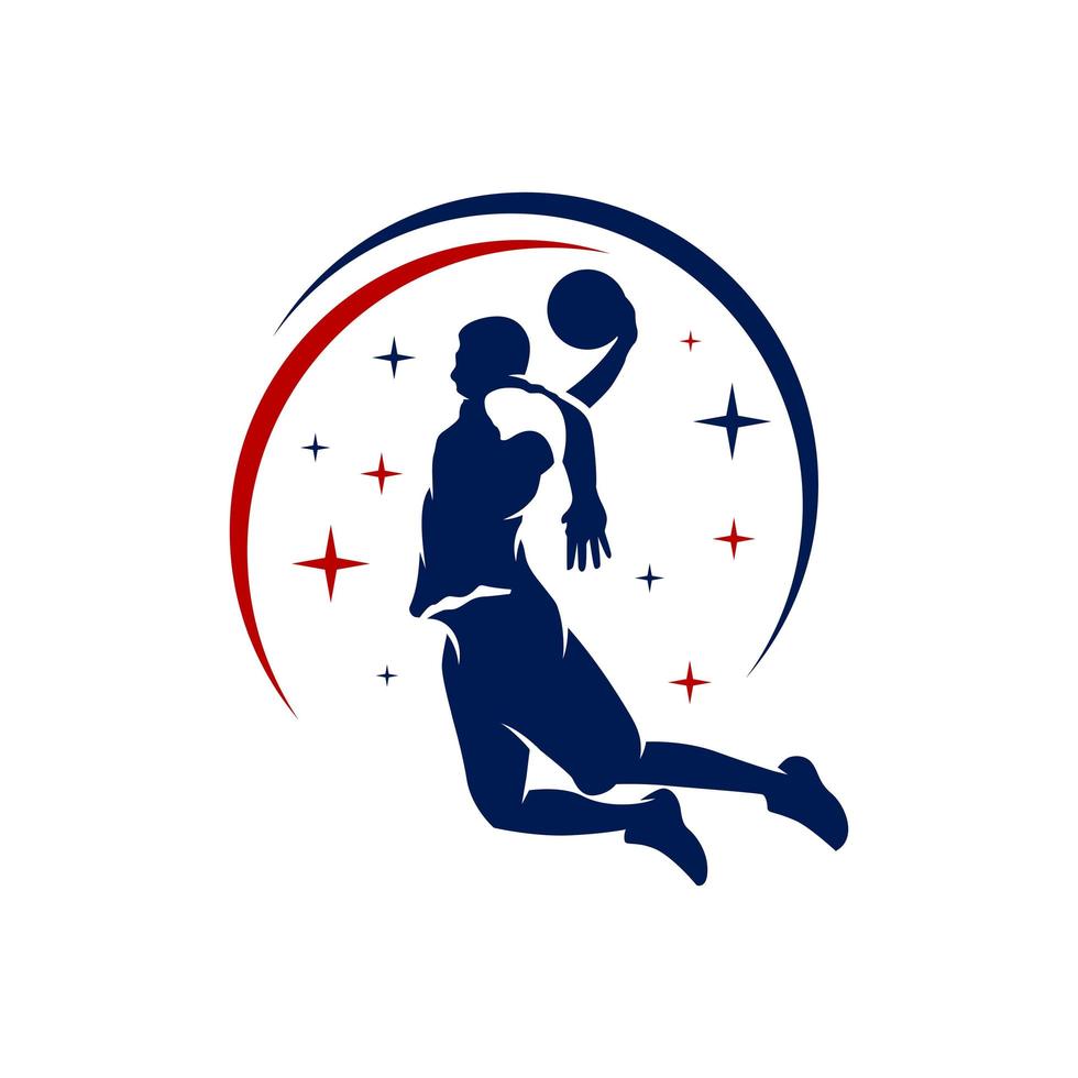 diseño de logotipo de deportes de baloncesto vector