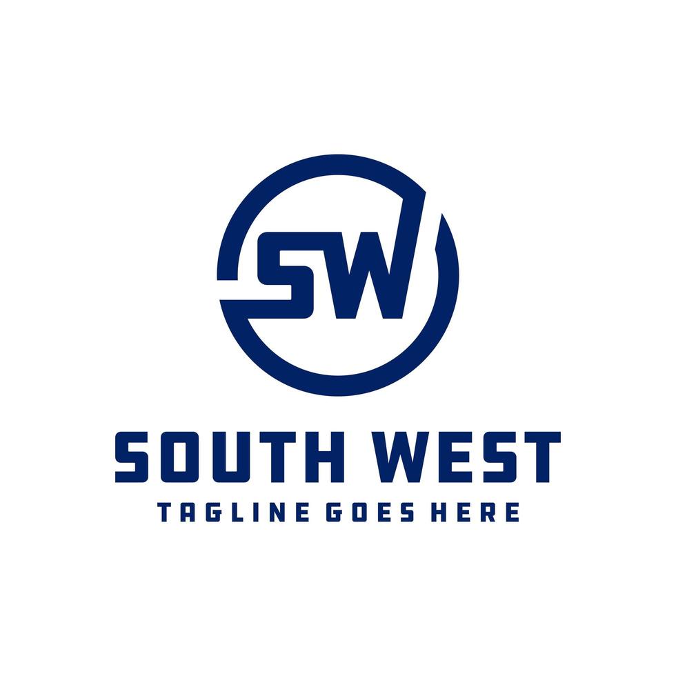 Modern logo with letter prefix SW vector