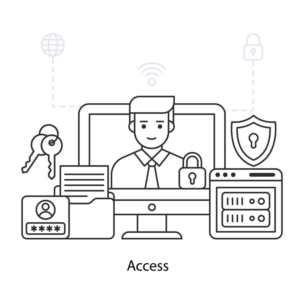 Access illustration in flat style vector