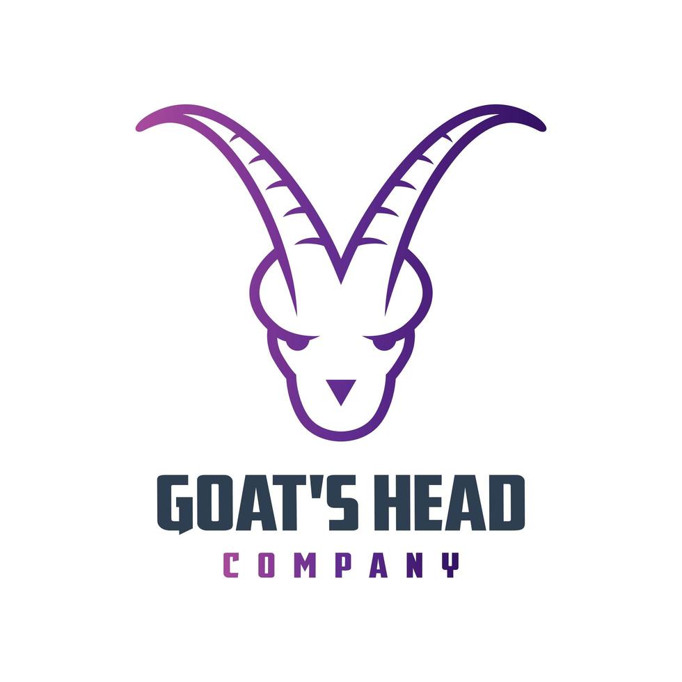 goat head animal logo design vector