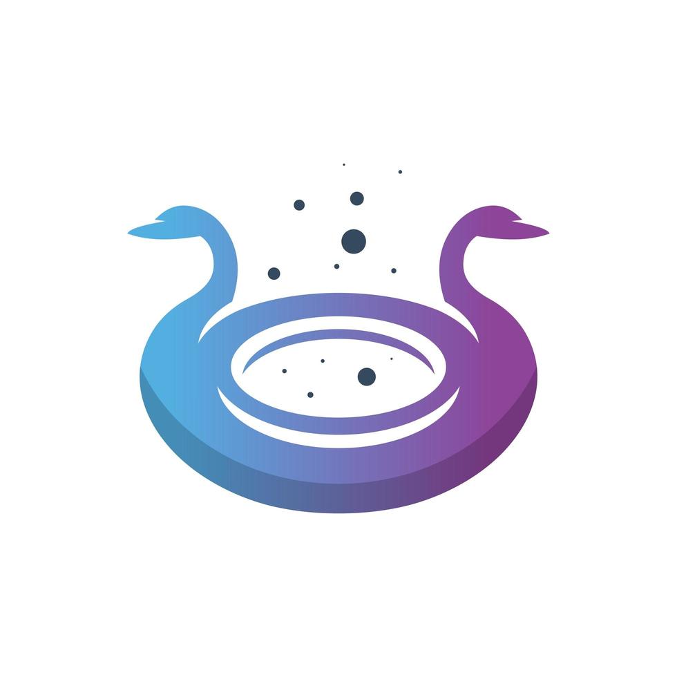 swan animal modern logo design vector