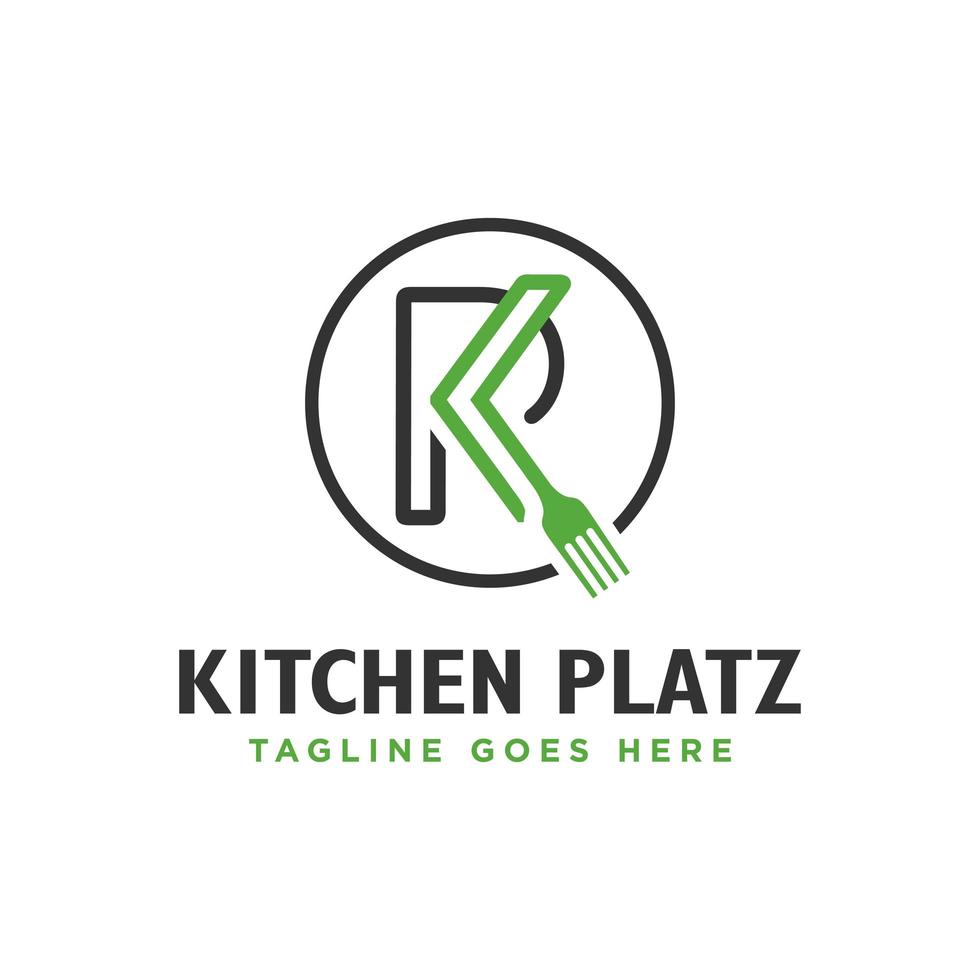 logo de restaurante de comida de letra k vector