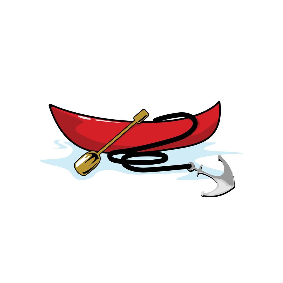 boat paddle and anchor illustration vector
