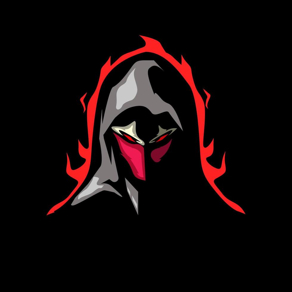ninja ghost mascot logo gaming, ilustración vectorial fantasma vector