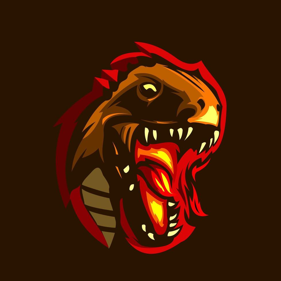 dino mascot logo gaming vector