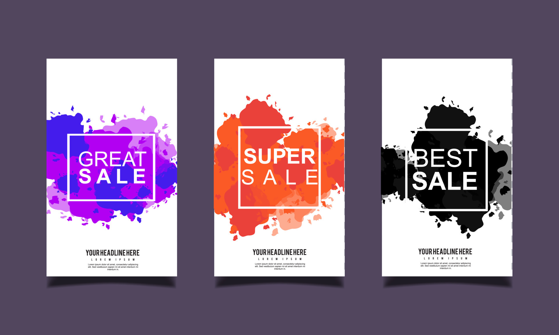Vector Modern Fluid and splash For Best Sale Banners Design. Discount