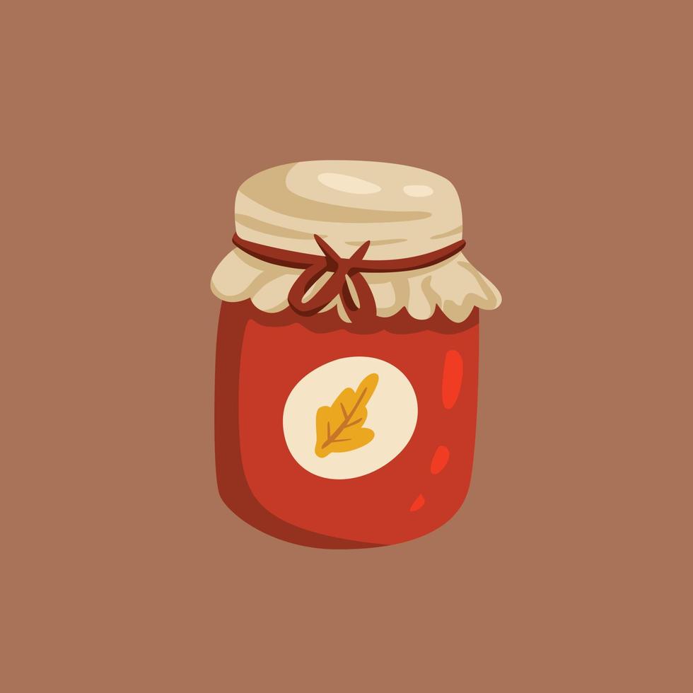 hand drawn cute autumn jam. flat illustration vector