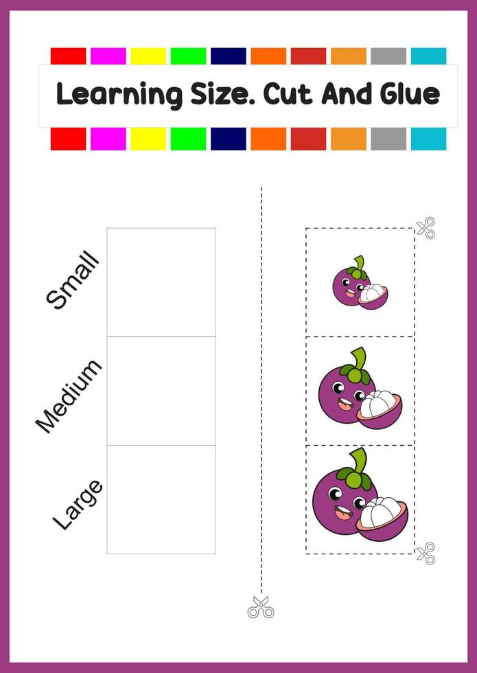 learning size for kids. sort picture by size. sweet mango vector