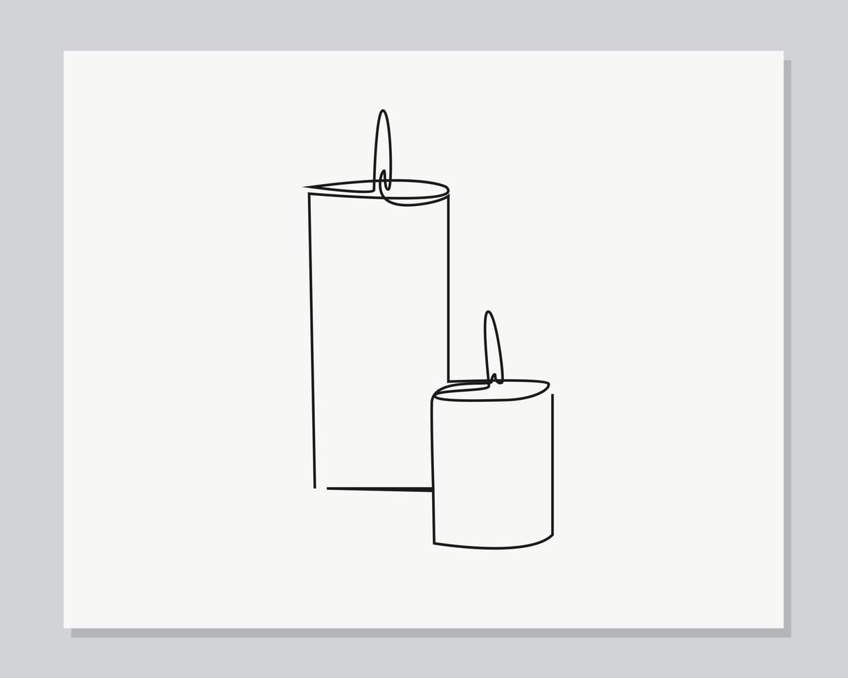 candle continuous one line illustration vector