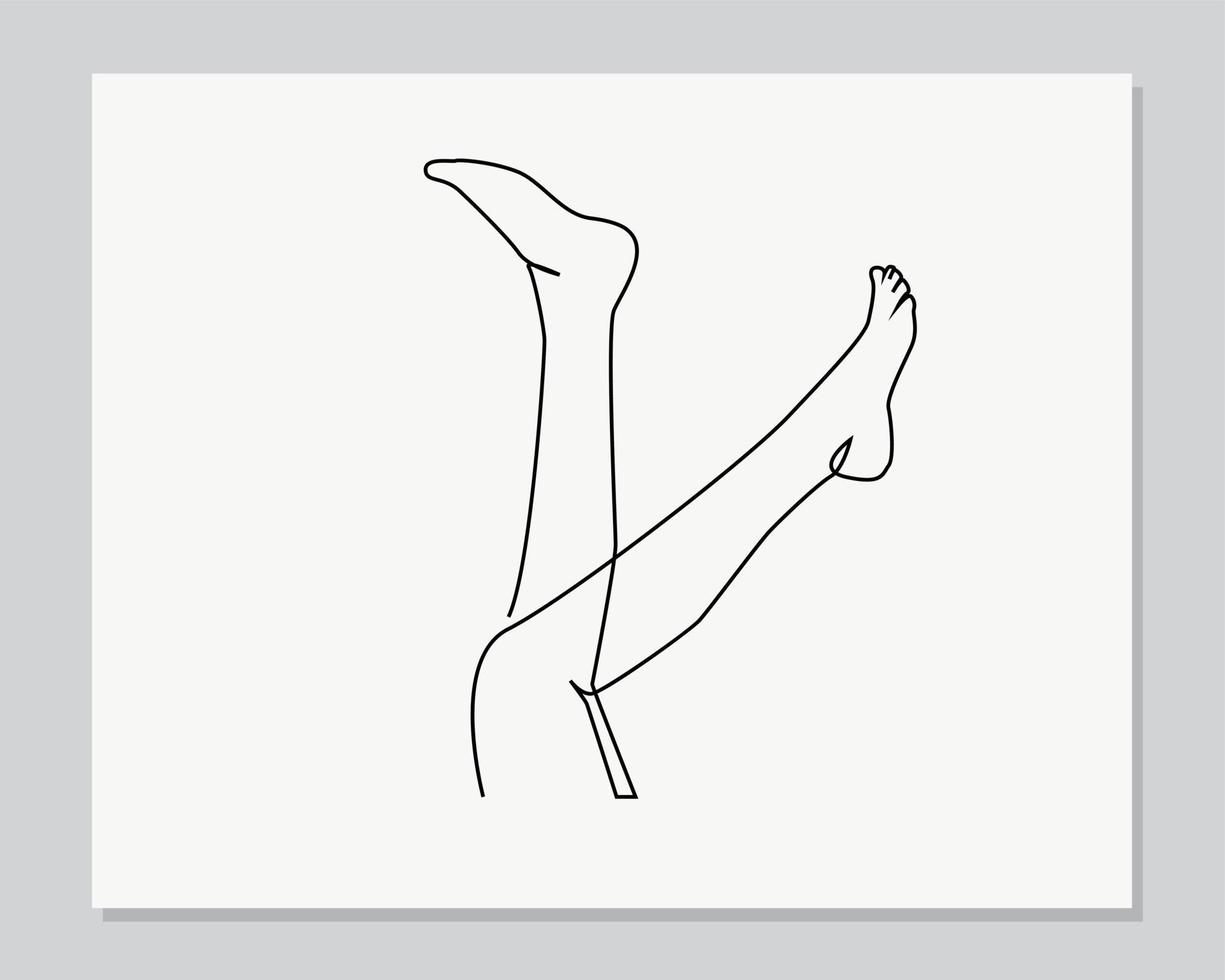 woman legs continuous one line illustration vector