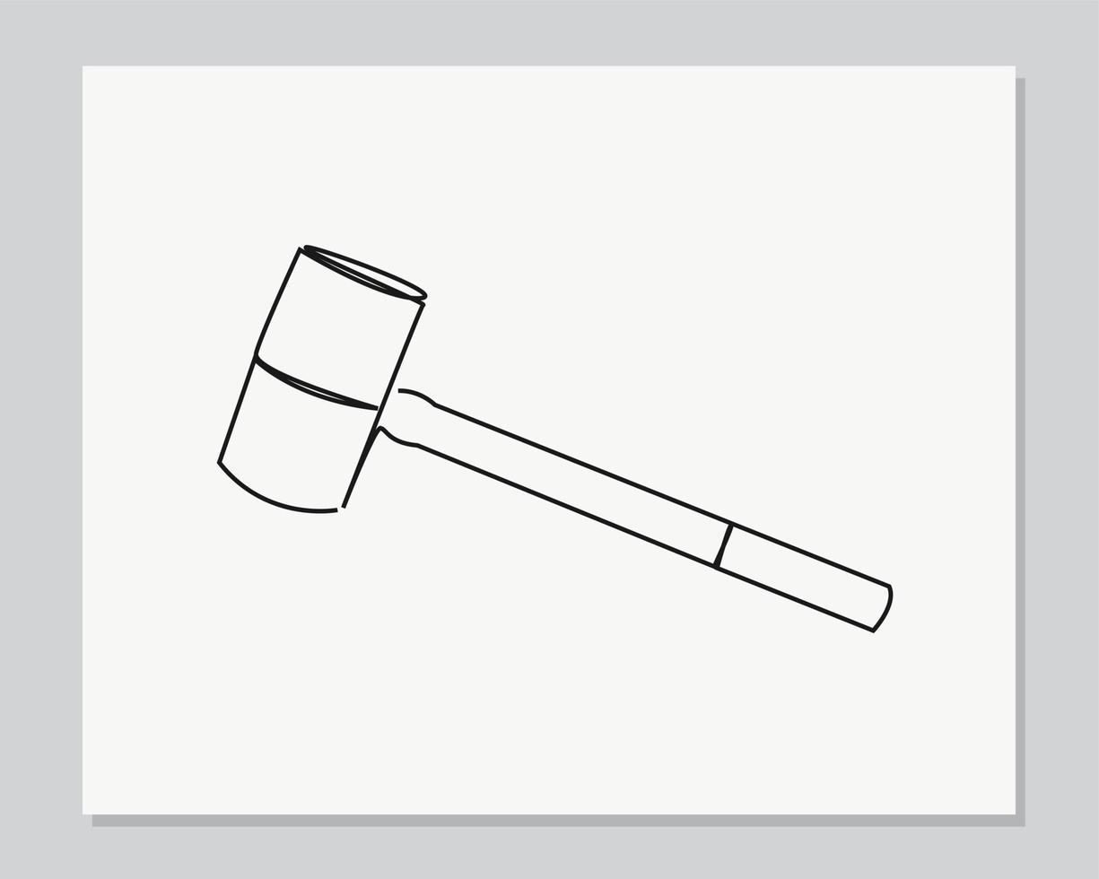 hammer continuous one line illustration vector