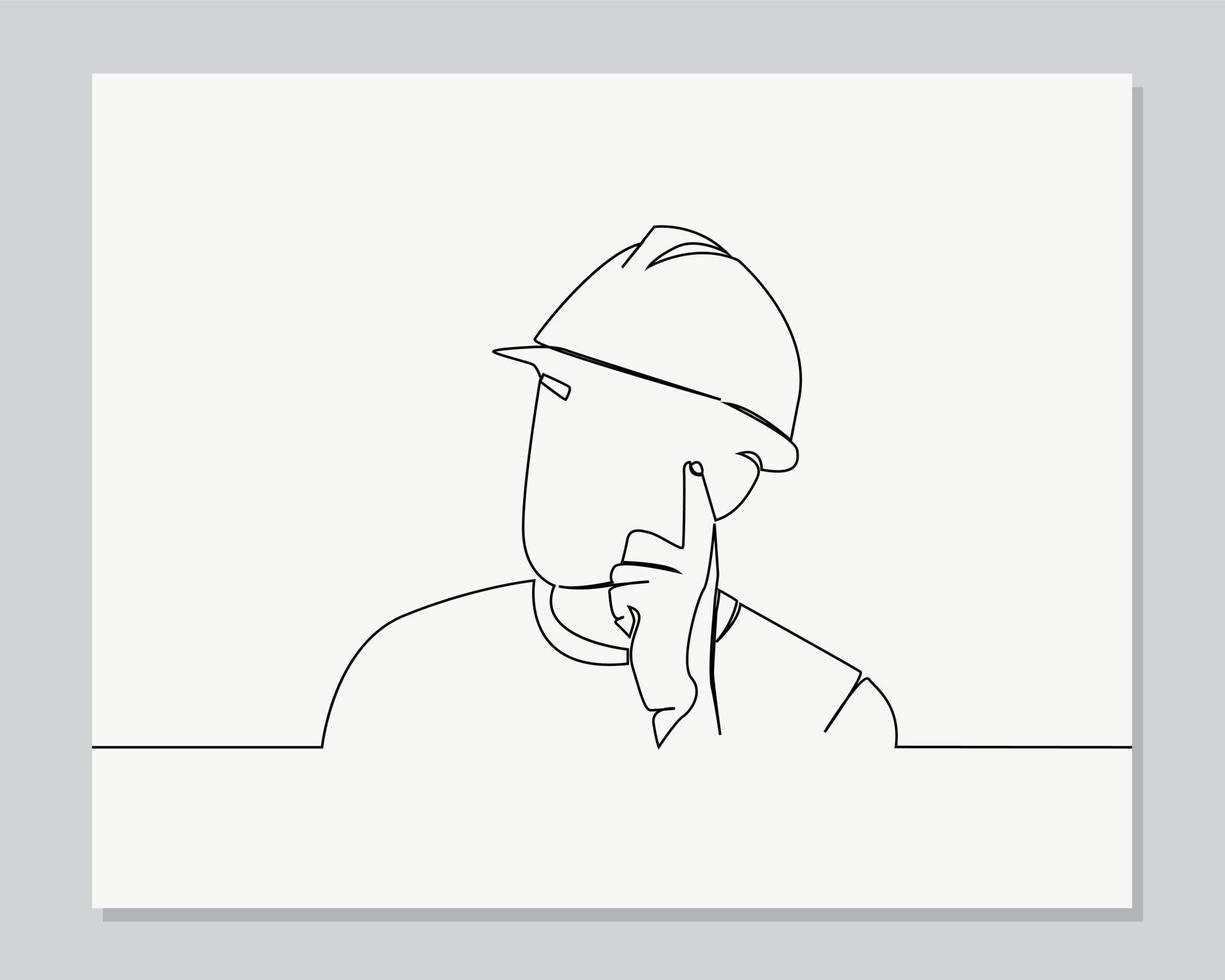 smart engineer continuous one line illustration vector