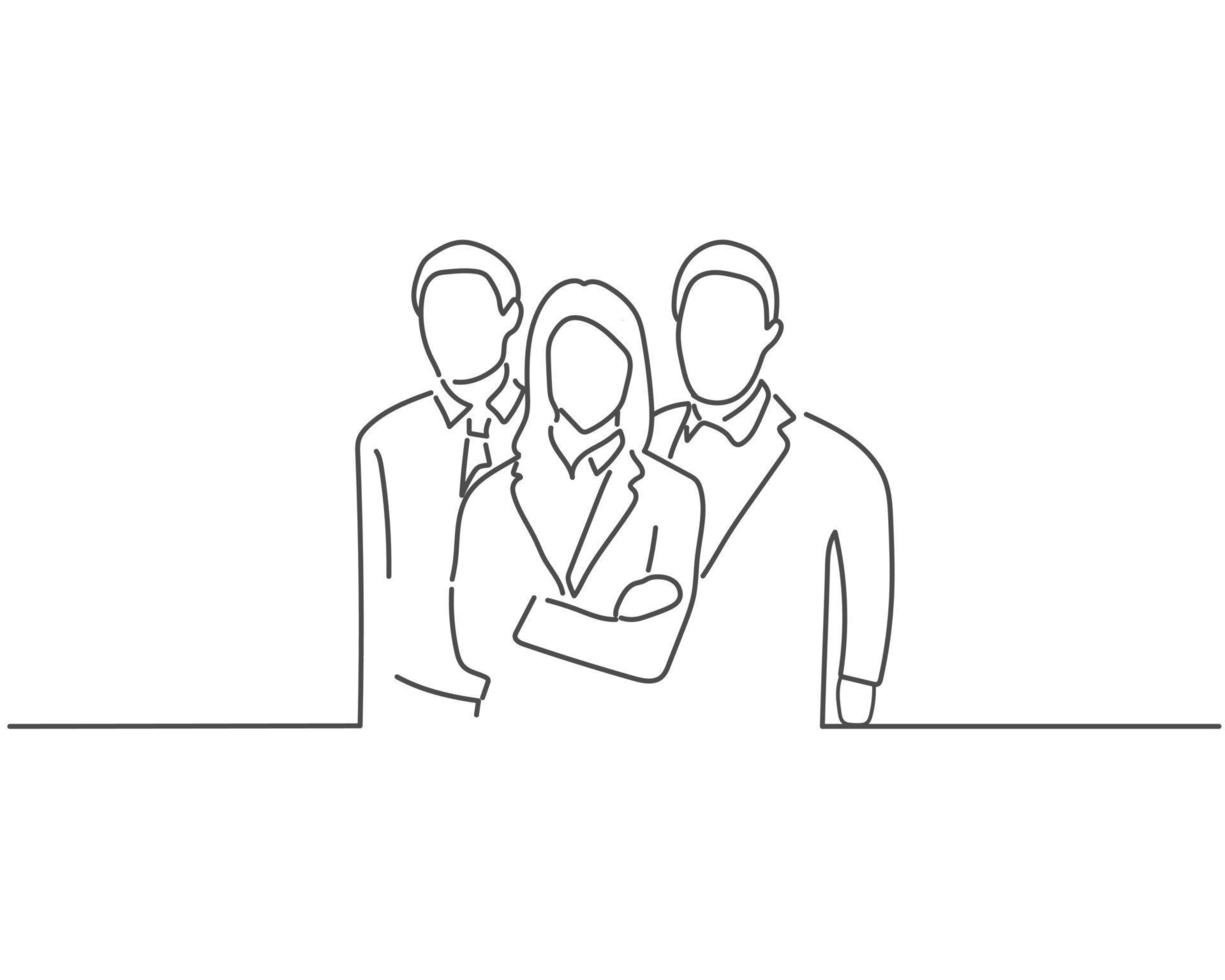 business man line drawing or continuous one line illustration vector