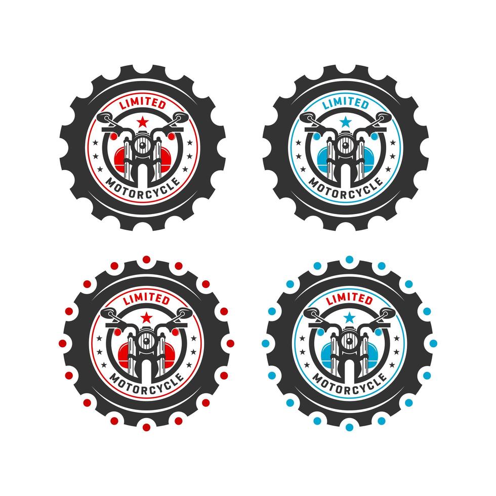 retro or vintage motorcycle emblem logo design vector