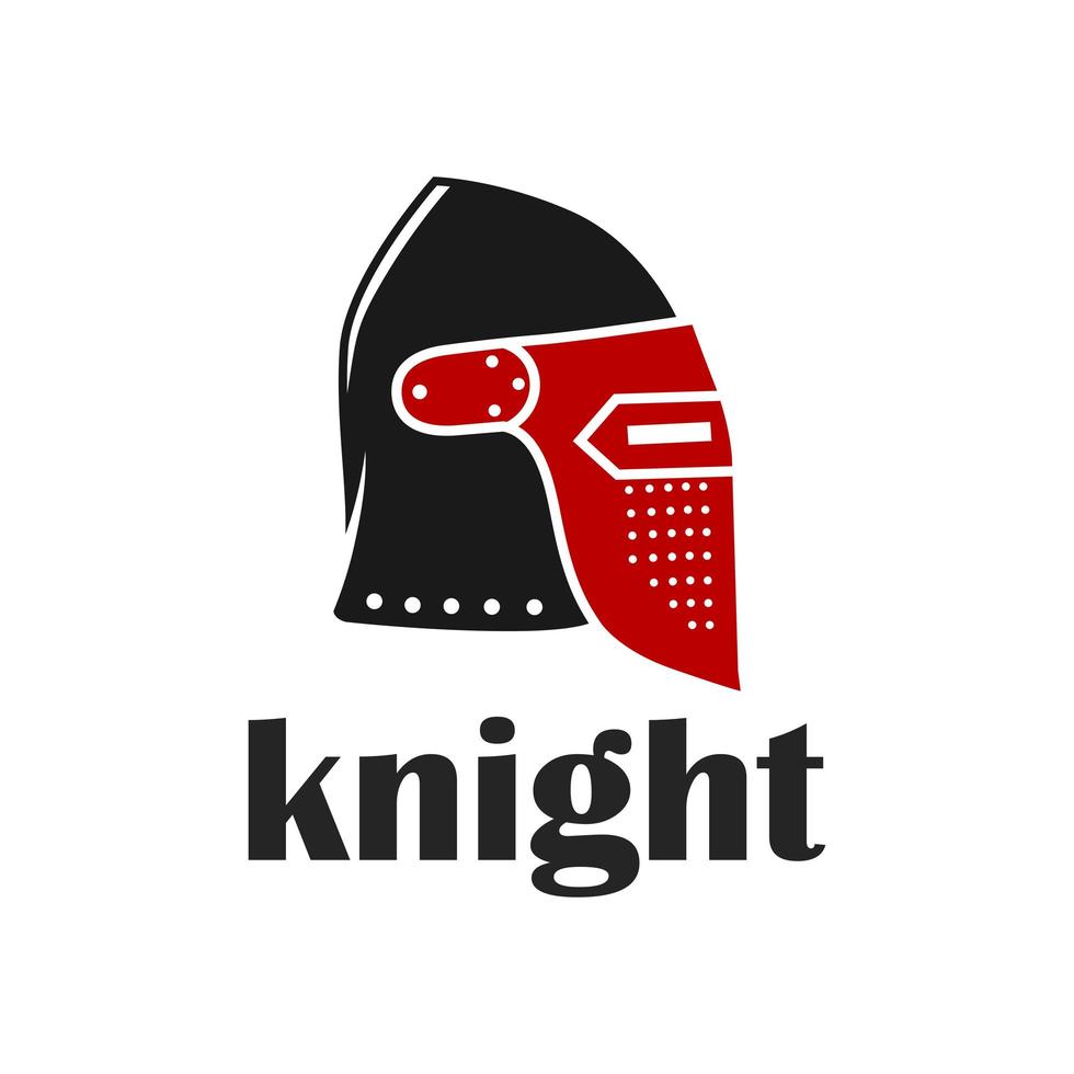 knight warrior helmet logo vector