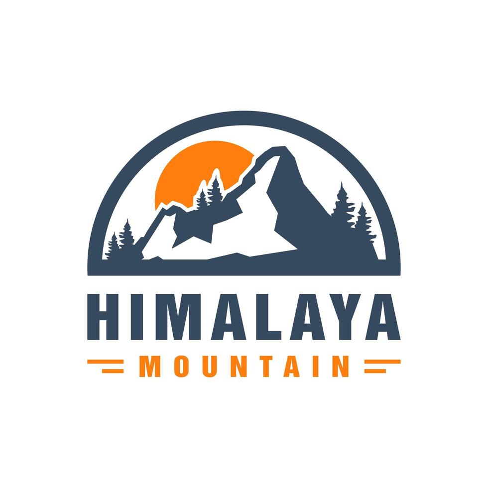 diseño de logotipo de vector de montaña del Himalaya