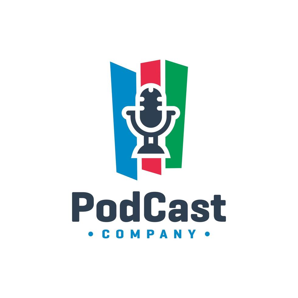 diseño de logotipo de vector de podcast