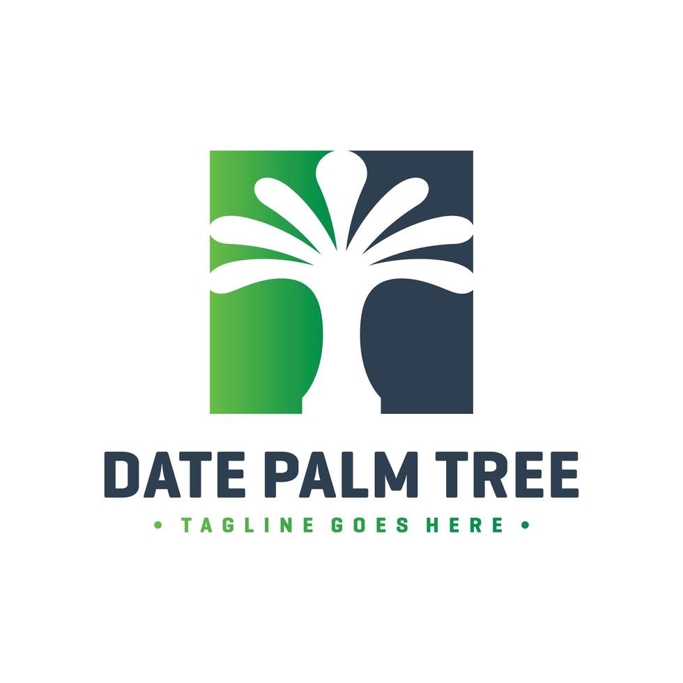 date palm logo design vector