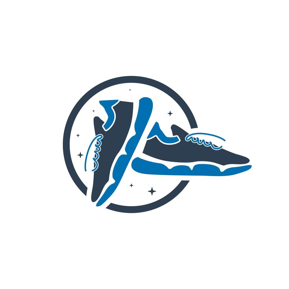 logotipo de zapatilla de deporte moderna vector